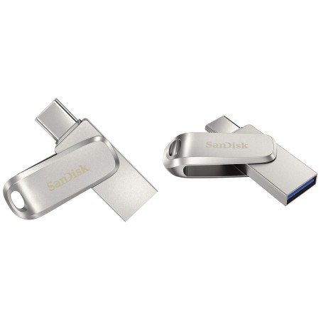 SanDisk Ultra Dual Drive Luxe 64GB USB 3.2 Gen 1 / USB-C USB stick Sølv